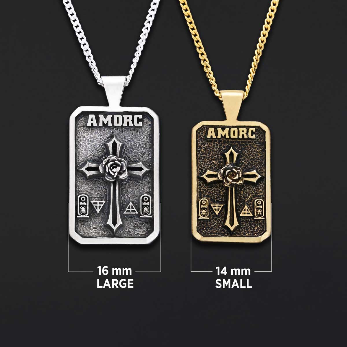 Mason Charm Necklace, Rosicrucian Order Jewelry, Freemason Pendant