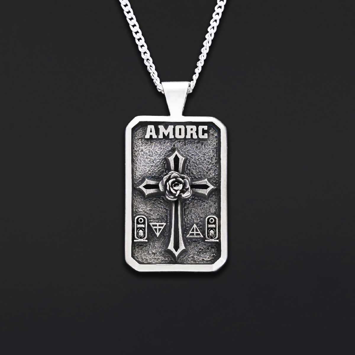 Mason Charm Necklace, Rosicrucian Order Jewelry, Freemason Pendant