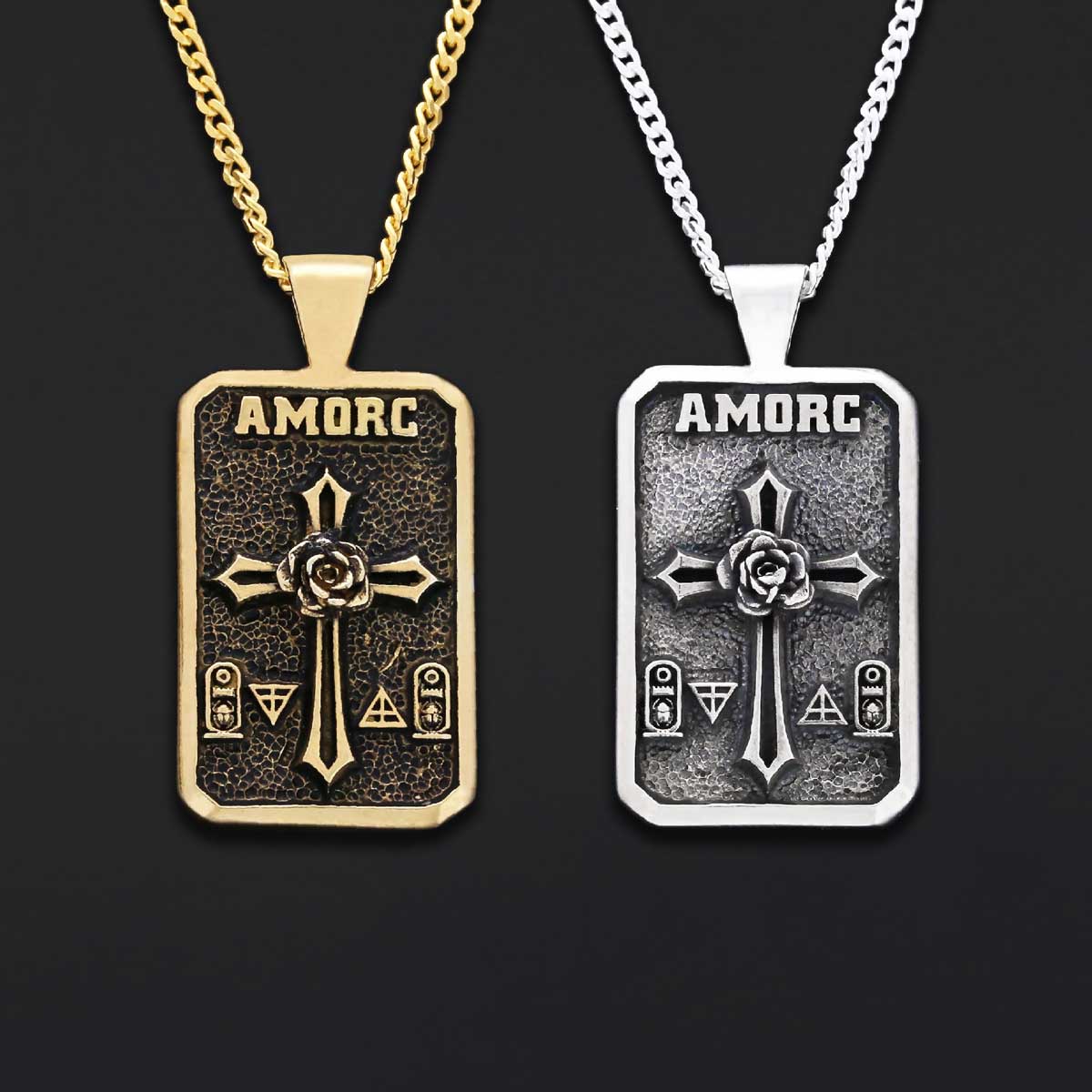 Mason Charm Necklace, Rosicrucian Order Jewelry, Freemason Pendant