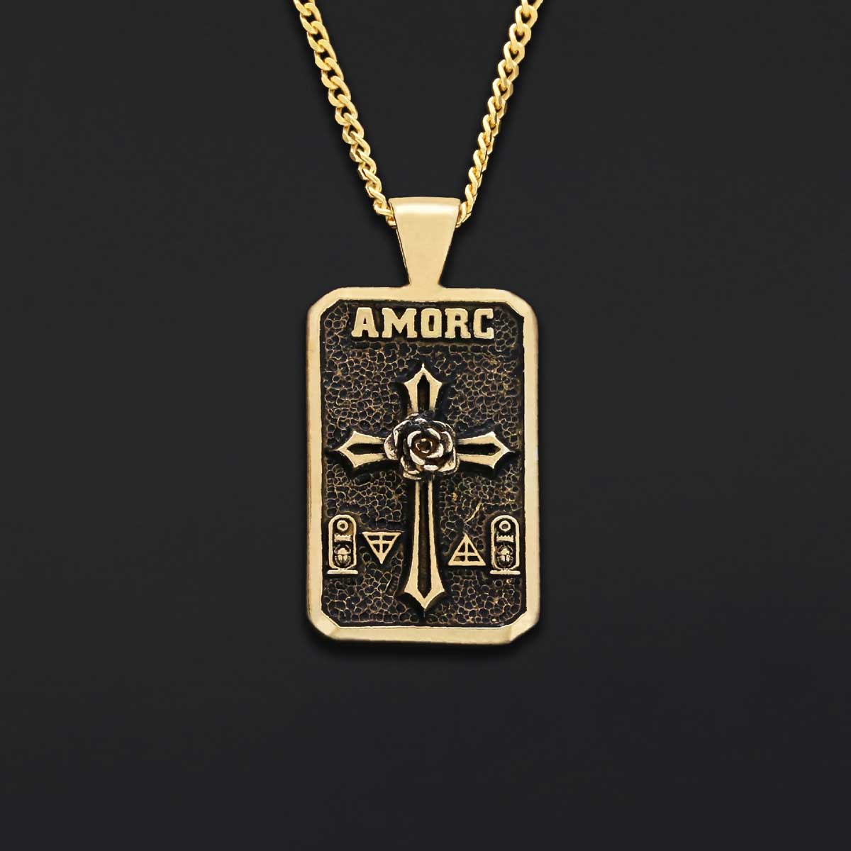 Mason Charm Necklace, Rosicrucian Order Jewelry, Freemason Pendant