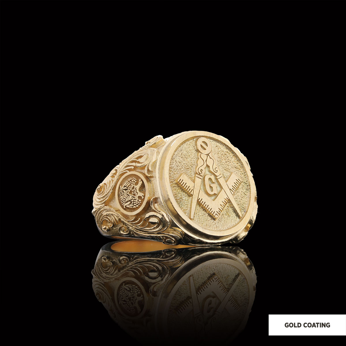 Masonic Ring, Antique Mason Ring, Elegant Mason Ring, Silver Jewelry Gift