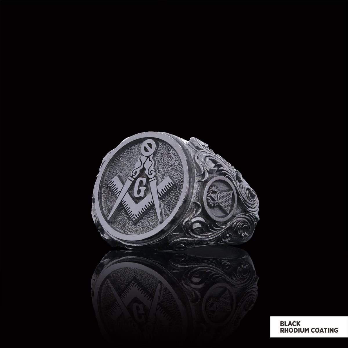 Masonic Ring, Antique Mason Ring, Elegant Mason Ring, Silver Jewelry Gift