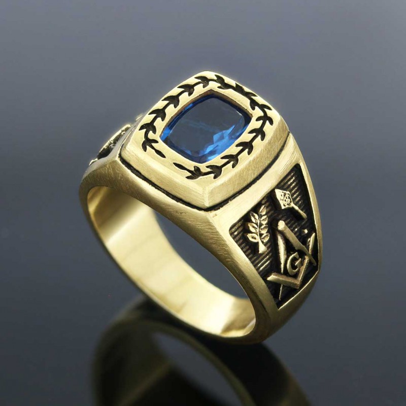 Acacia with Stone Masonic Ring