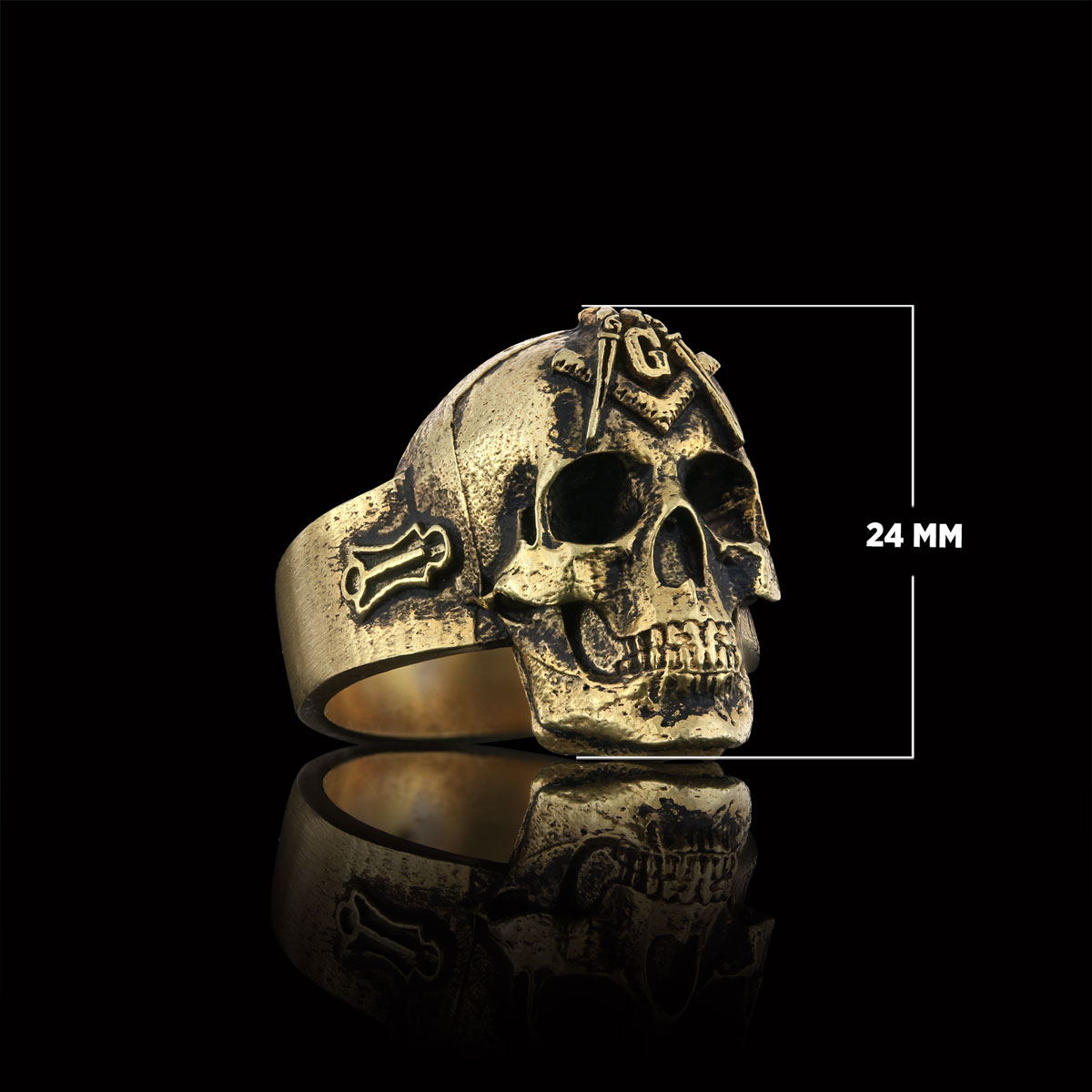 Masonic Skulle Ring, Mason Ring, Ancient Lodge Mason Ring