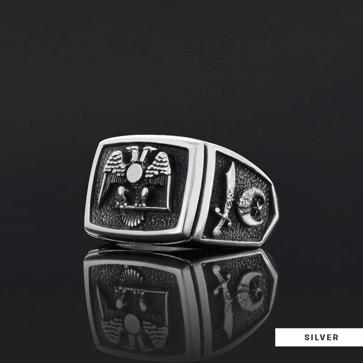 Master Mason Handmade Sterling Silver Men Signet Ring, Freemason Symbol Signet Ring