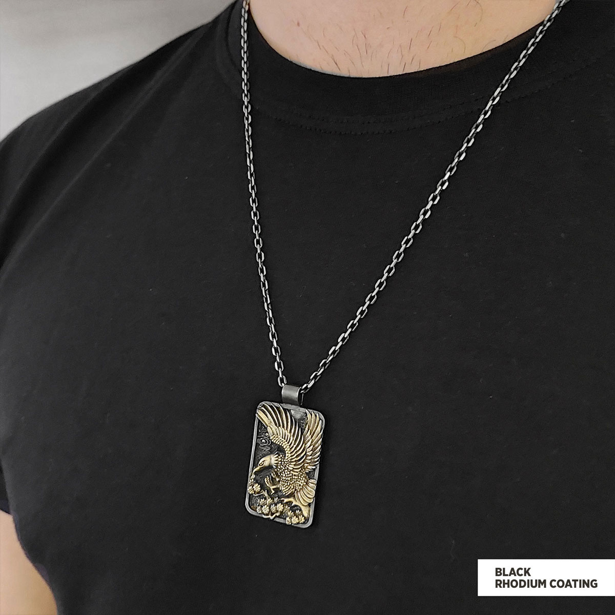 Men Sterling Silver Eagle Pendant Men Sterling Silver Eagle Pendant