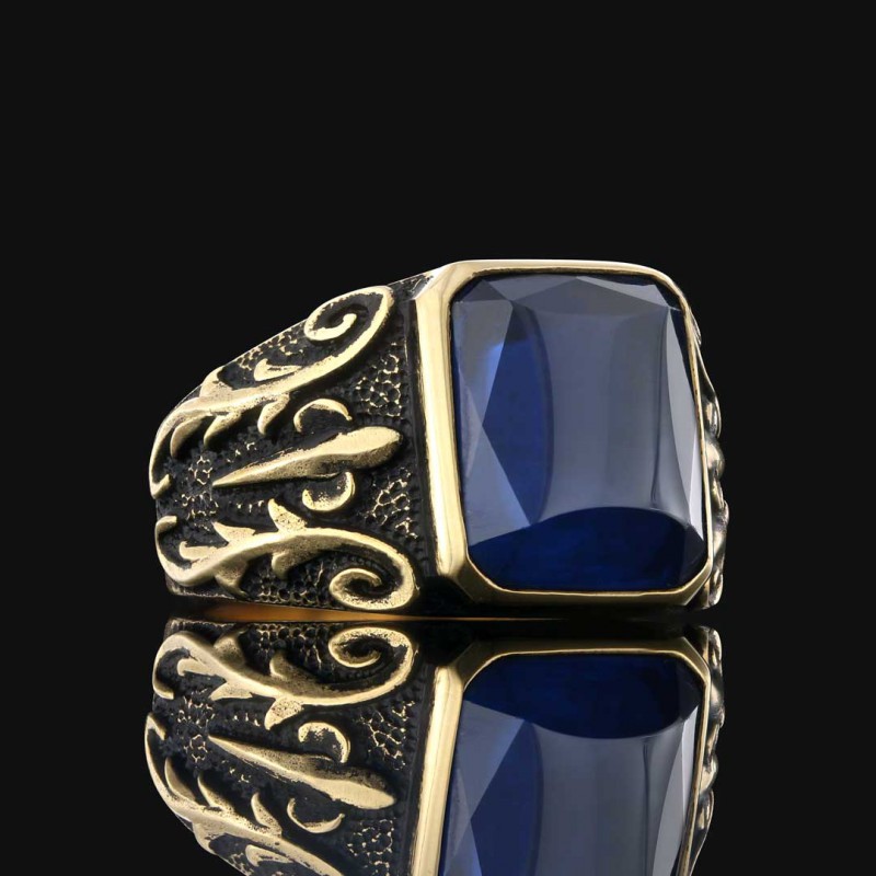 Men Gemstone Silver Ring