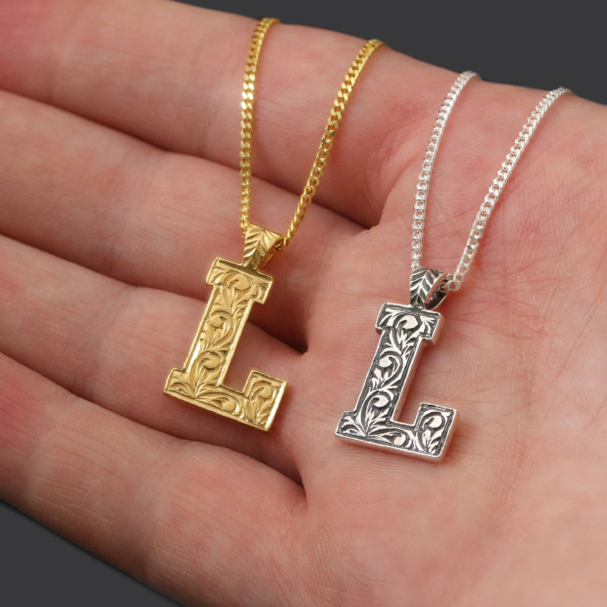 Monogram Special Design 925 Sterling Silver Letter L Necklace