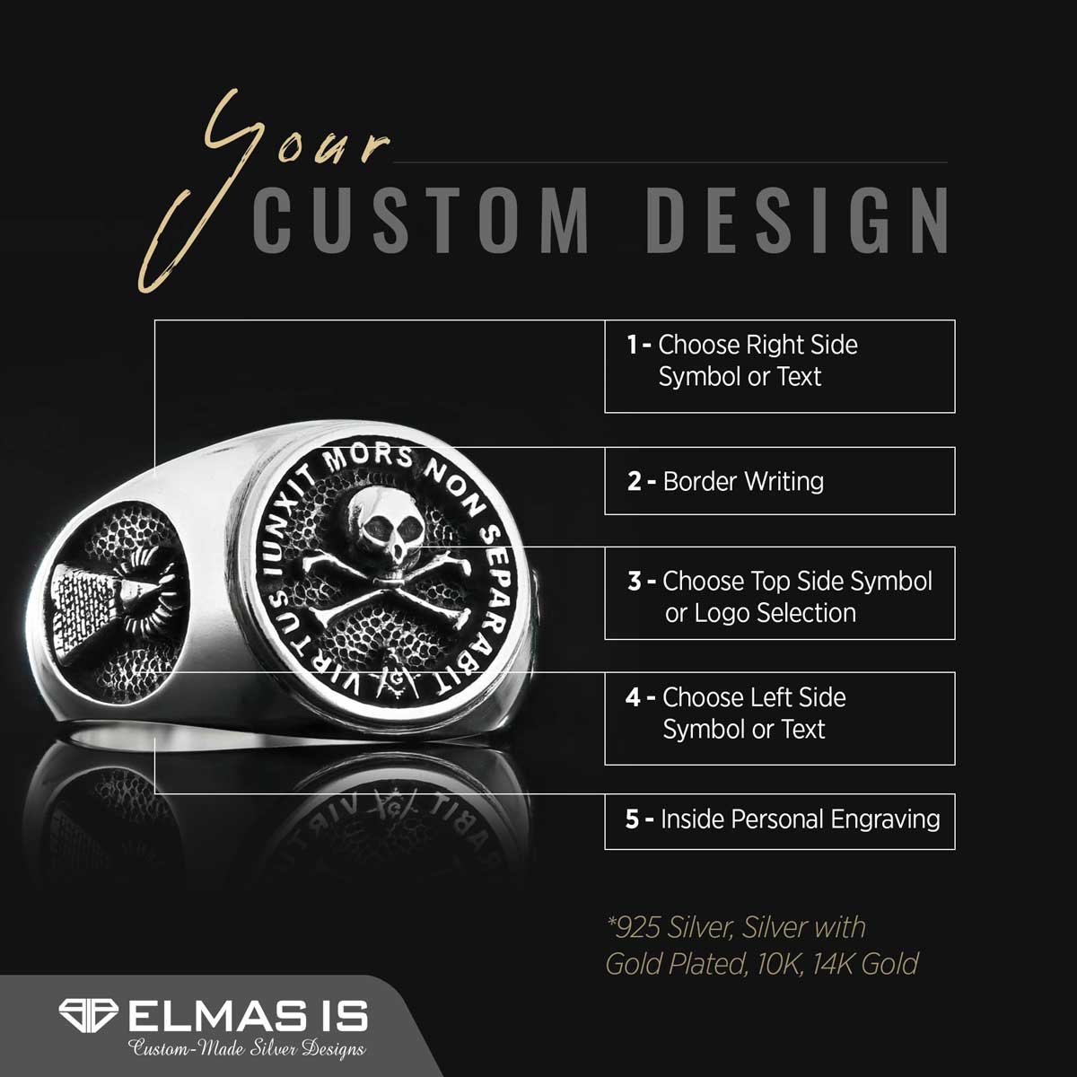 Morality Silver Masonic Ring, Special Masonic Ring, Freemasonic Ring, Master Mason Ring, Elegant Masonic Ring