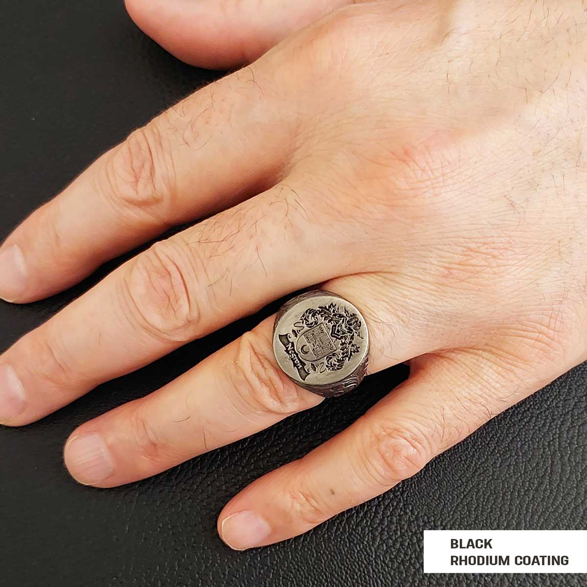 Oval Celtic Design Engraved Family Ring, Custom Design Handmade Family Crest Ring