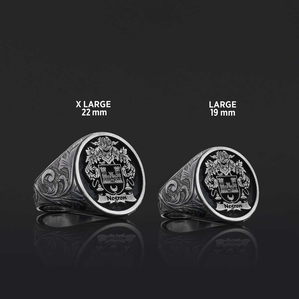 Oval Celtic Design Raised Family Ring, Custom Family Crest Ring