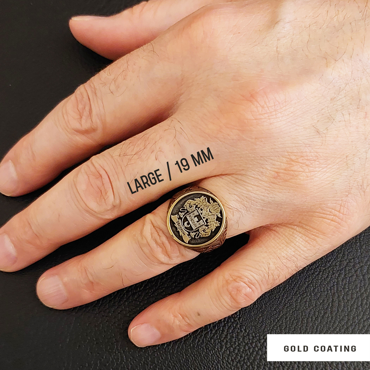 Oval Celtic Design Raised Family Ring, Custom Family Crest Ring