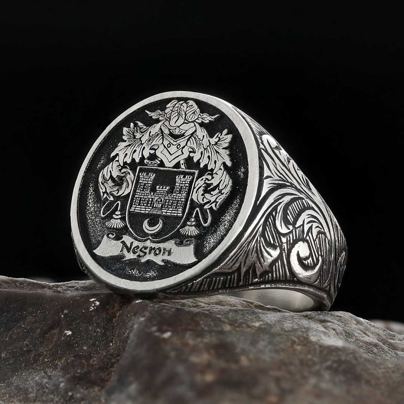Oval Celtic Design Raised Family Ring
