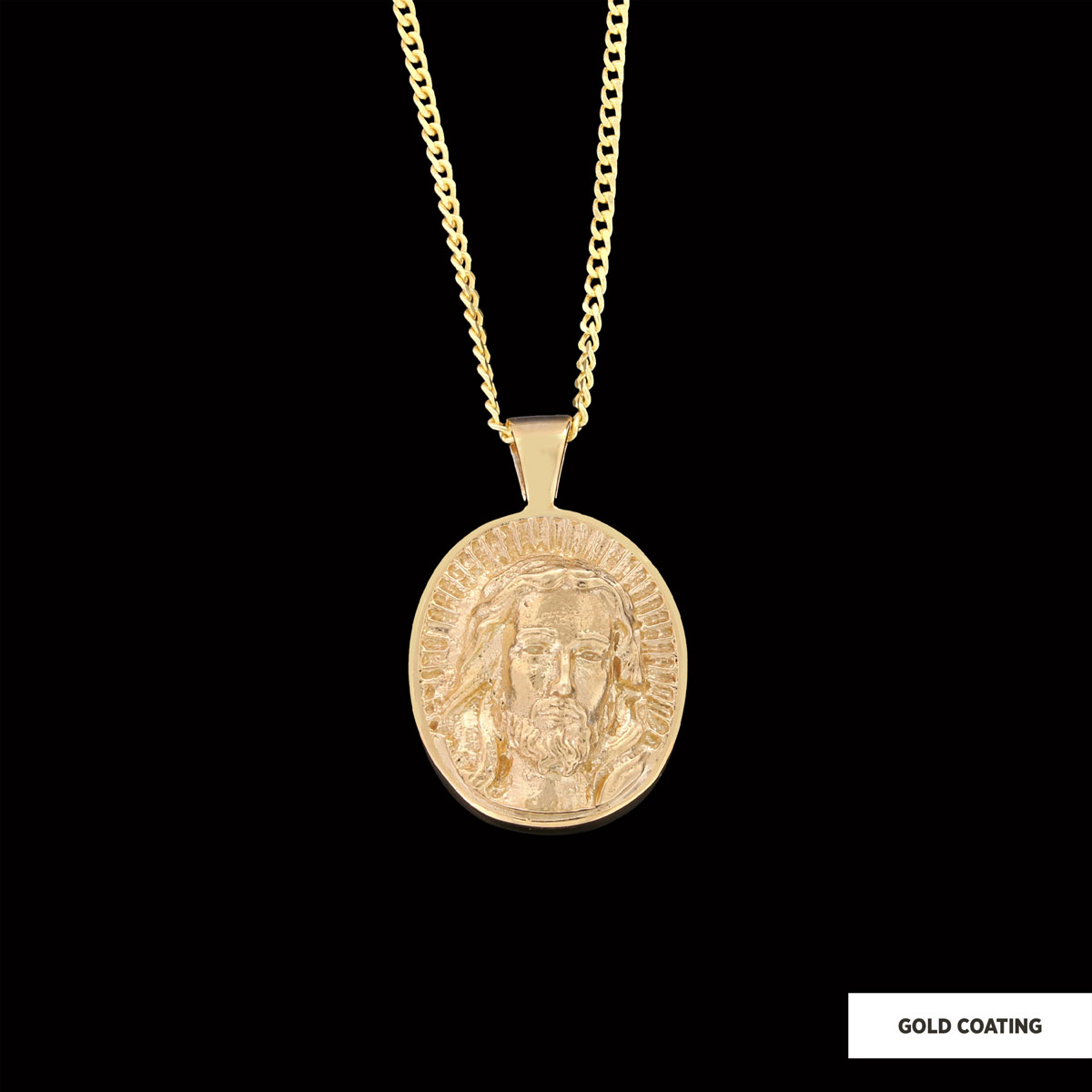 Oval Christian Pendant, 925 Sterling Silver Jesus Necklace, Gold Plated Jesus Jewelry, Religious Accessory Oval Christian Pendant, 925 Sterling Silver Jesus Necklace, Gold Plated Jesus Jewelry, Religious Accessory