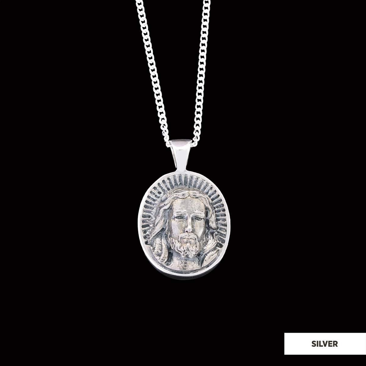 Oval Christian Pendant, 925 Sterling Silver Jesus Necklace, Gold Plated Jesus Jewelry, Religious Accessory Oval Christian Pendant, 925 Sterling Silver Jesus Necklace, Gold Plated Jesus Jewelry, Religious Accessory