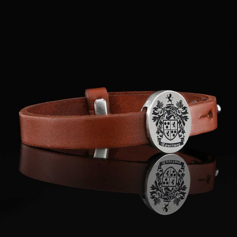Oval Engraved Family Crest Bracelet