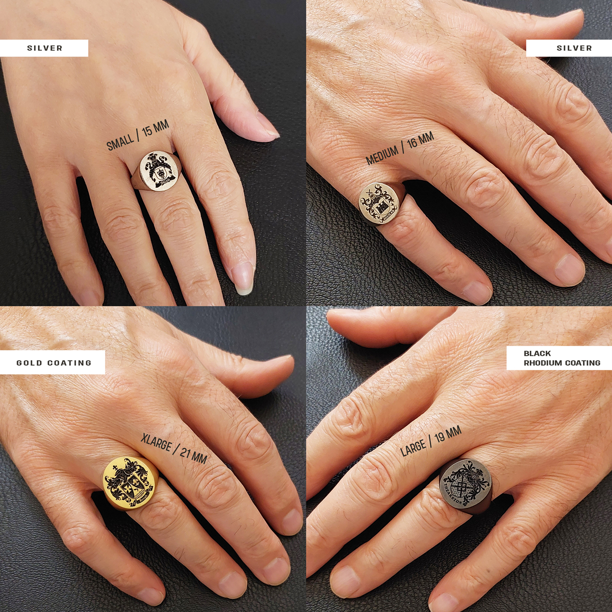 Oval Engraved Family Crest Ring, Personalized Oval Family Crest Ring