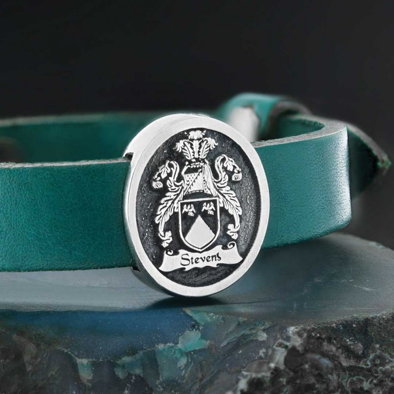 Custom Oval Signet Raised Family Crest Bracelet