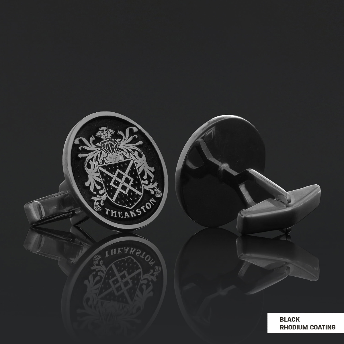 Personalized Oval Crest Cufflinks with Raised Family Emblem