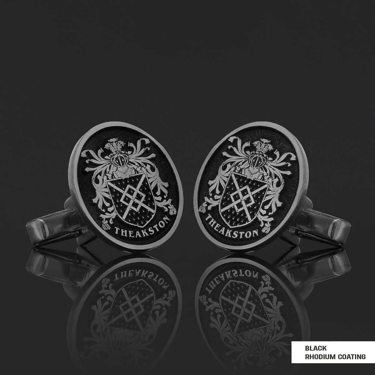 Personalized Oval Crest Cufflinks with Raised Family Emblem