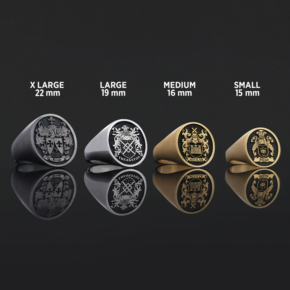 Oval Raised Family Crest Ring, Custom Raised Family Crest Ring