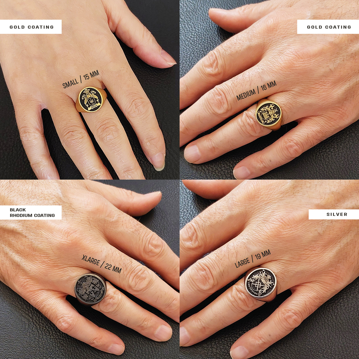 Oval Raised Family Crest Ring, Custom Raised Family Crest Ring