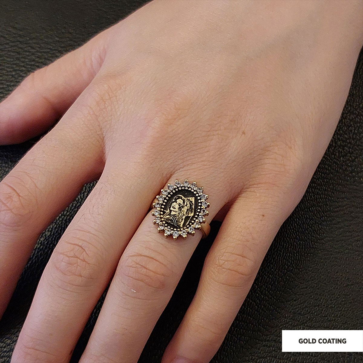 Oval Stone Photo Ring, Personalized Photo Ring, Lover Gift Ring, Women's Accessory, Special Production Photo Ring