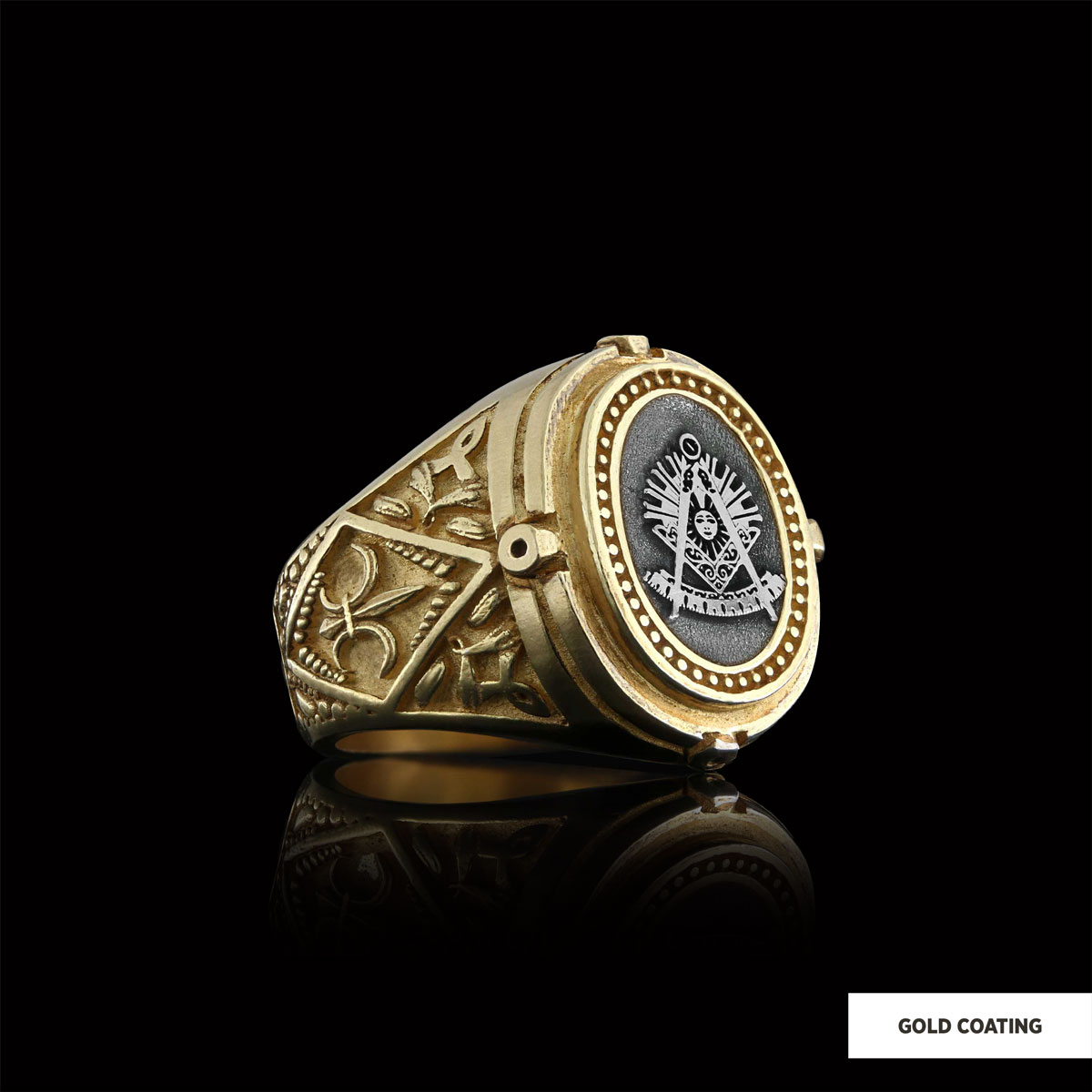 Past Master Masonic Ring, Celtic Lodge Masonic Ring, Round Mason Ring, Ancient Lodge Mason Ring