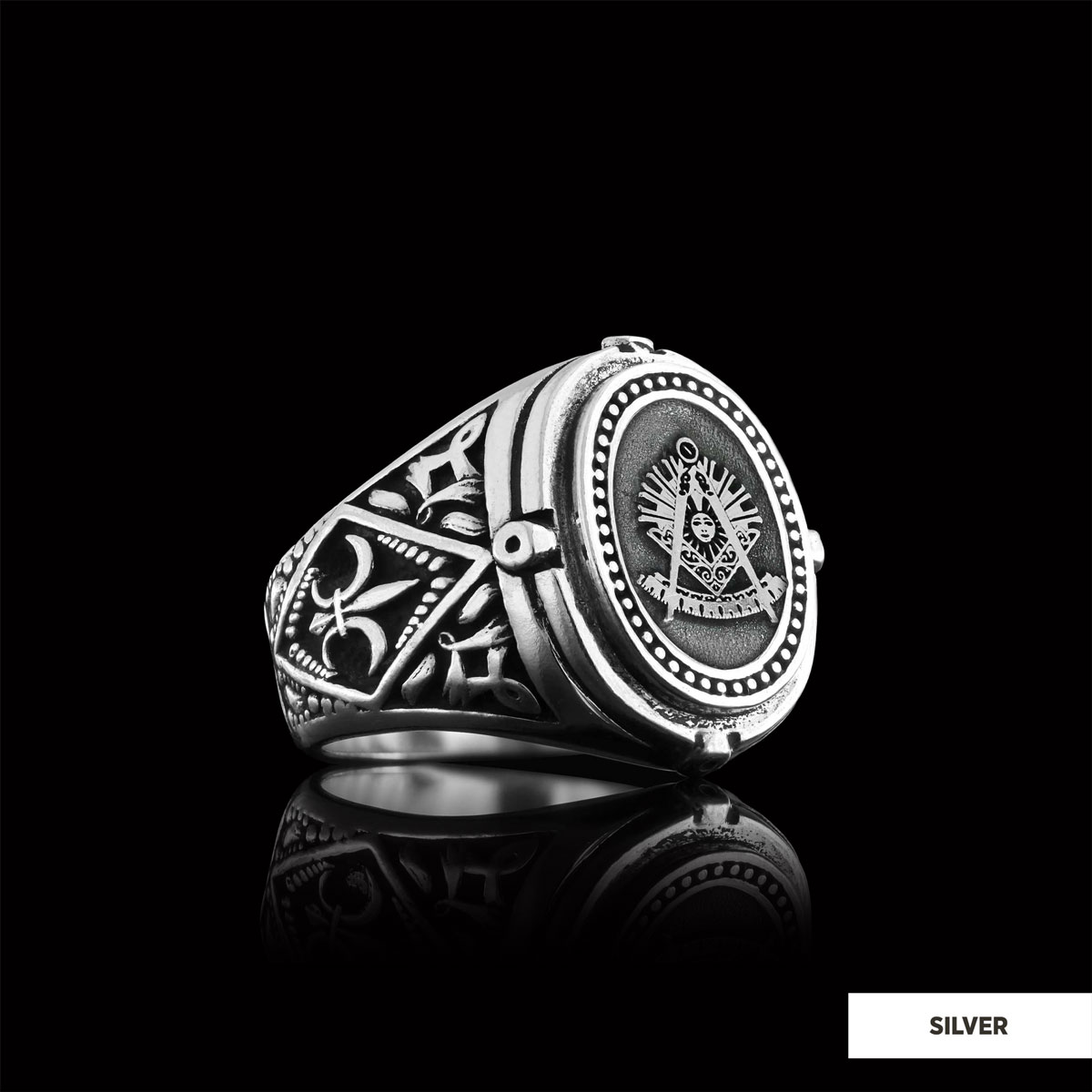 Past Master Masonic Ring, Celtic Lodge Masonic Ring, Round Mason Ring, Ancient Lodge Mason Ring