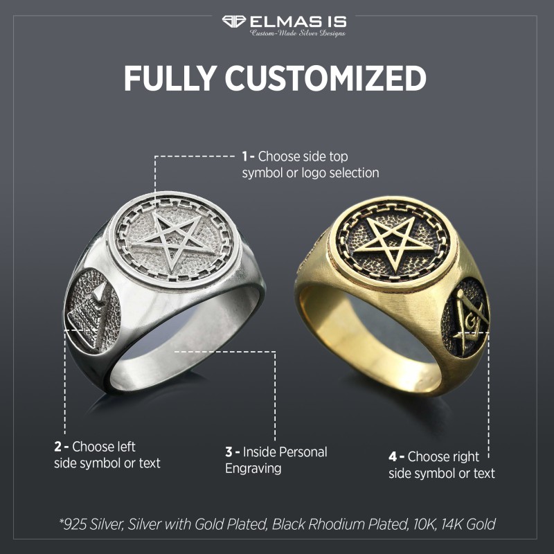 Pentagram Masonic Ring