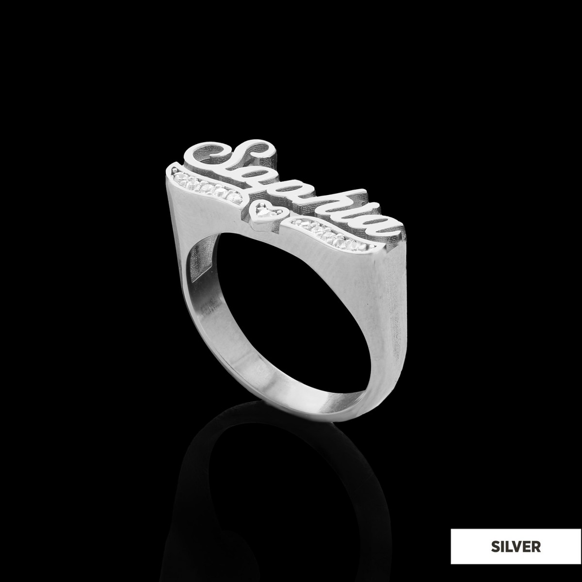 Personalized Design Silver Ring With Stone