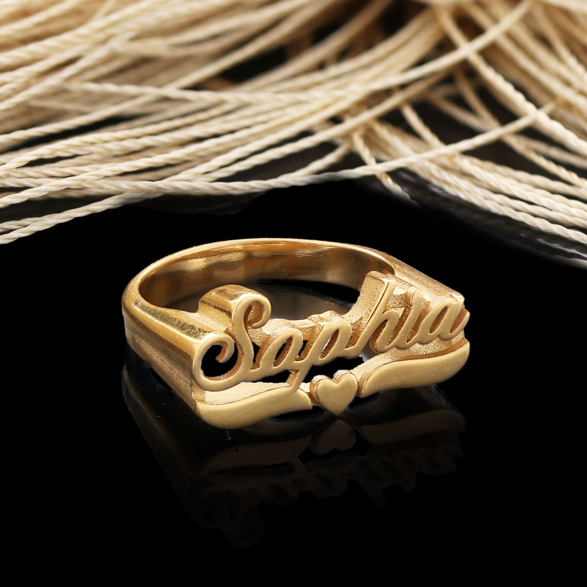 Personalized Design Women's Silver Ring With Name