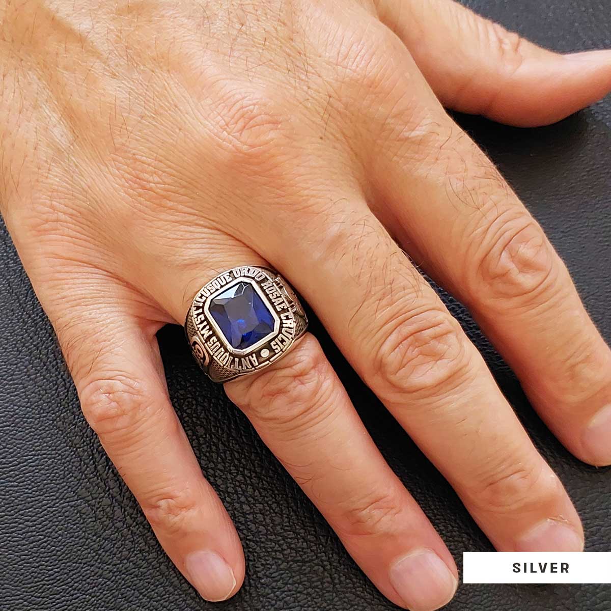 Personalized Rose Crucis Silver Ring, Special Design Amorc Ring, Rose Crucis Ring, Amorc Jewelry