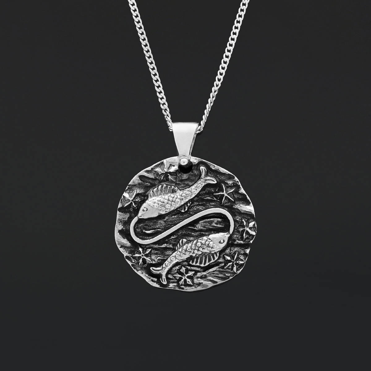 Pisces Pendant, Zodiac Jewelry, Sterling Silver, Astrology Necklace, Gift for Pisces, Unique Pisces Pendant