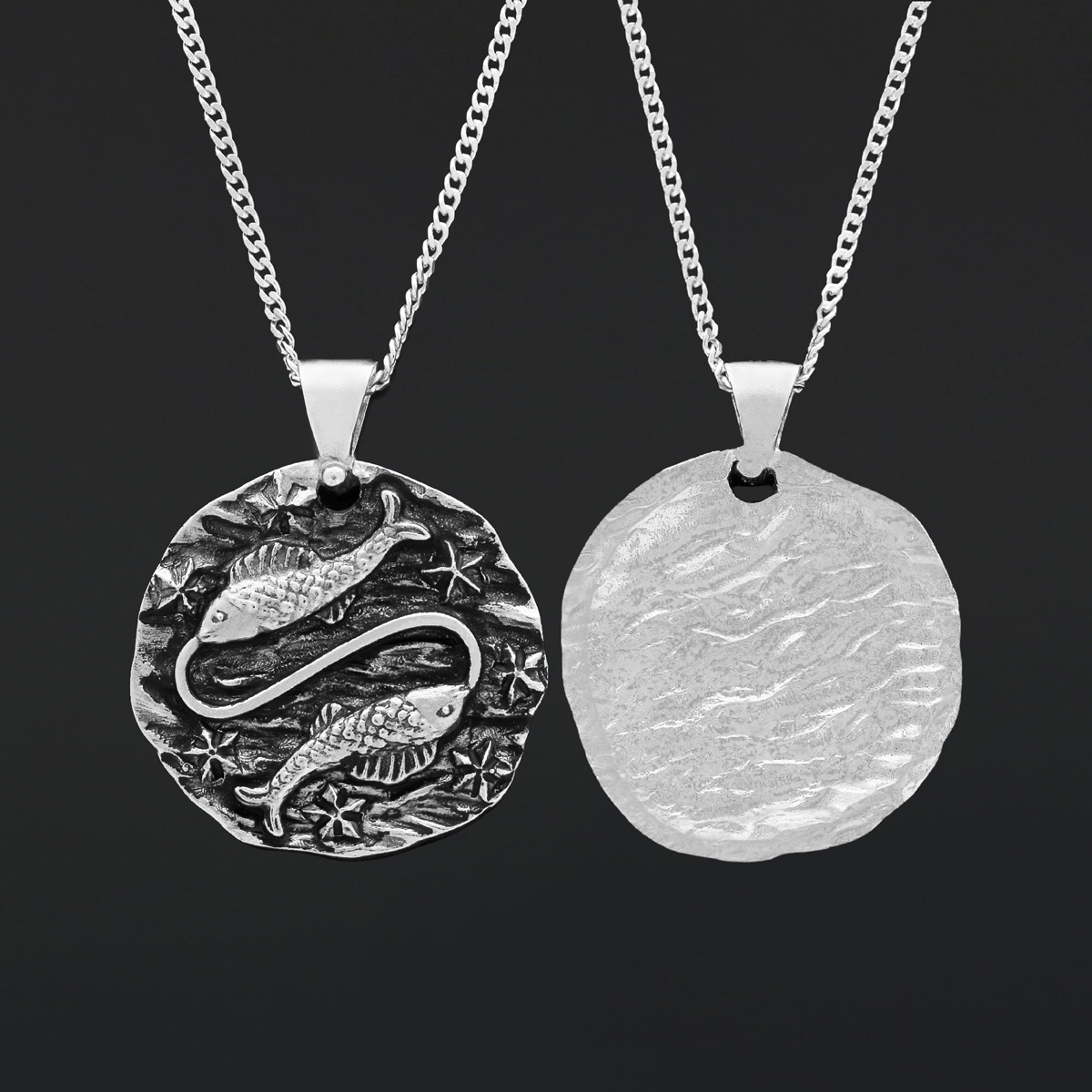 Pisces Pendant, Zodiac Jewelry, Sterling Silver, Astrology Necklace, Gift for Pisces, Unique Pisces Pendant