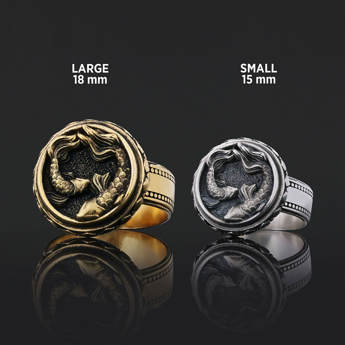 Pisces Zodiac Silver Ring
