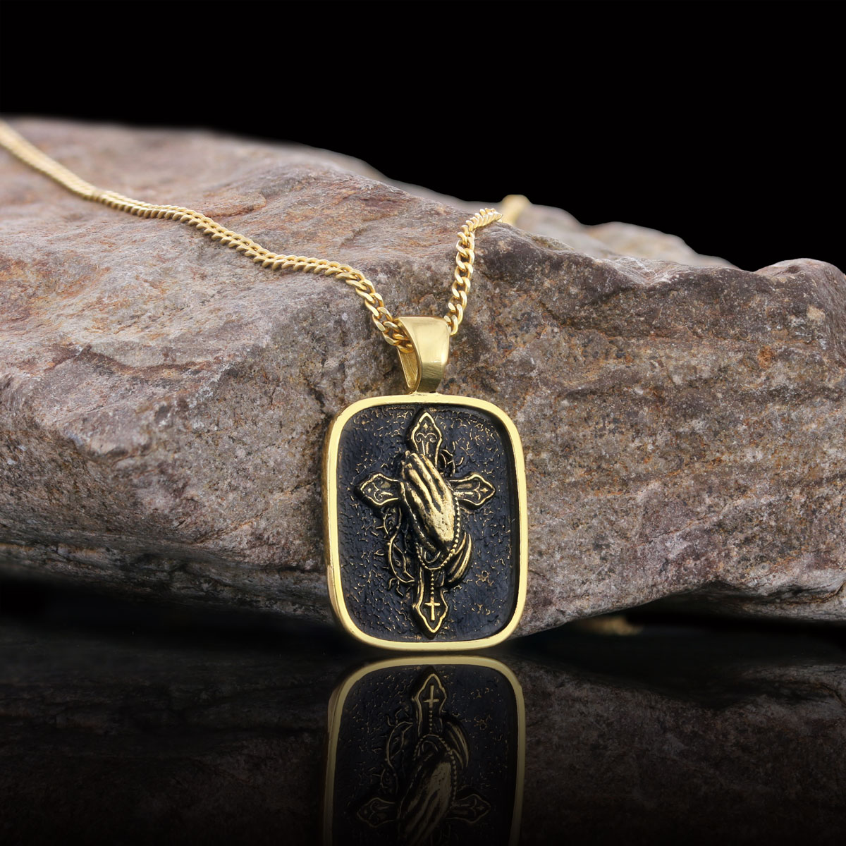 Praying Hands Cross, Religious Necklace, Christian Necklace, Jesus, Silver Necklace, Religious Jewelry