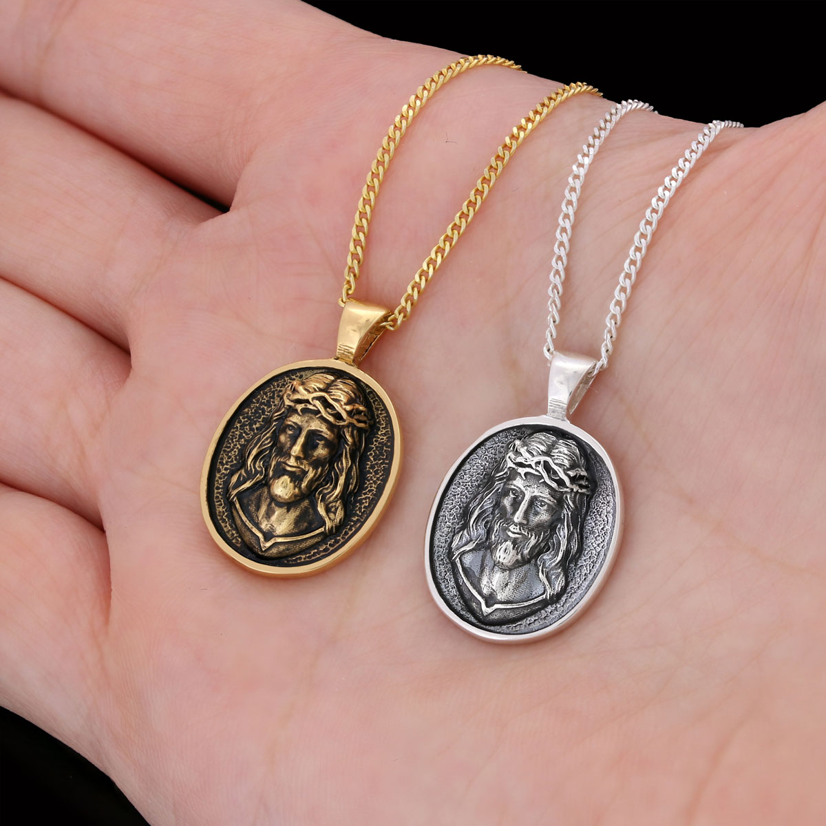 Religious Silver Necklace, 3D Silver Jesus Pendant, Religious Gift, Religious Christian Jewelry, Christ Accessor
