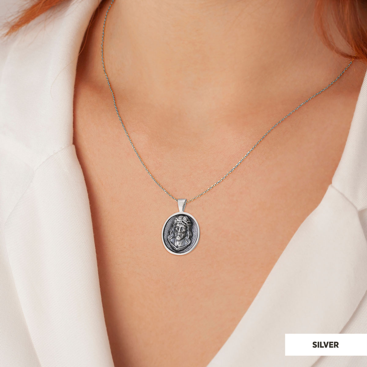 Religious Silver Necklace, 3D Silver Jesus Pendant, Religious Gift, Religious Christian Jewelry, Christ Accessor Religious Silver Necklace, 3D Silver Jesus Pendant, Religious Gift, Religious Christian Jewelry, Christ Accessor