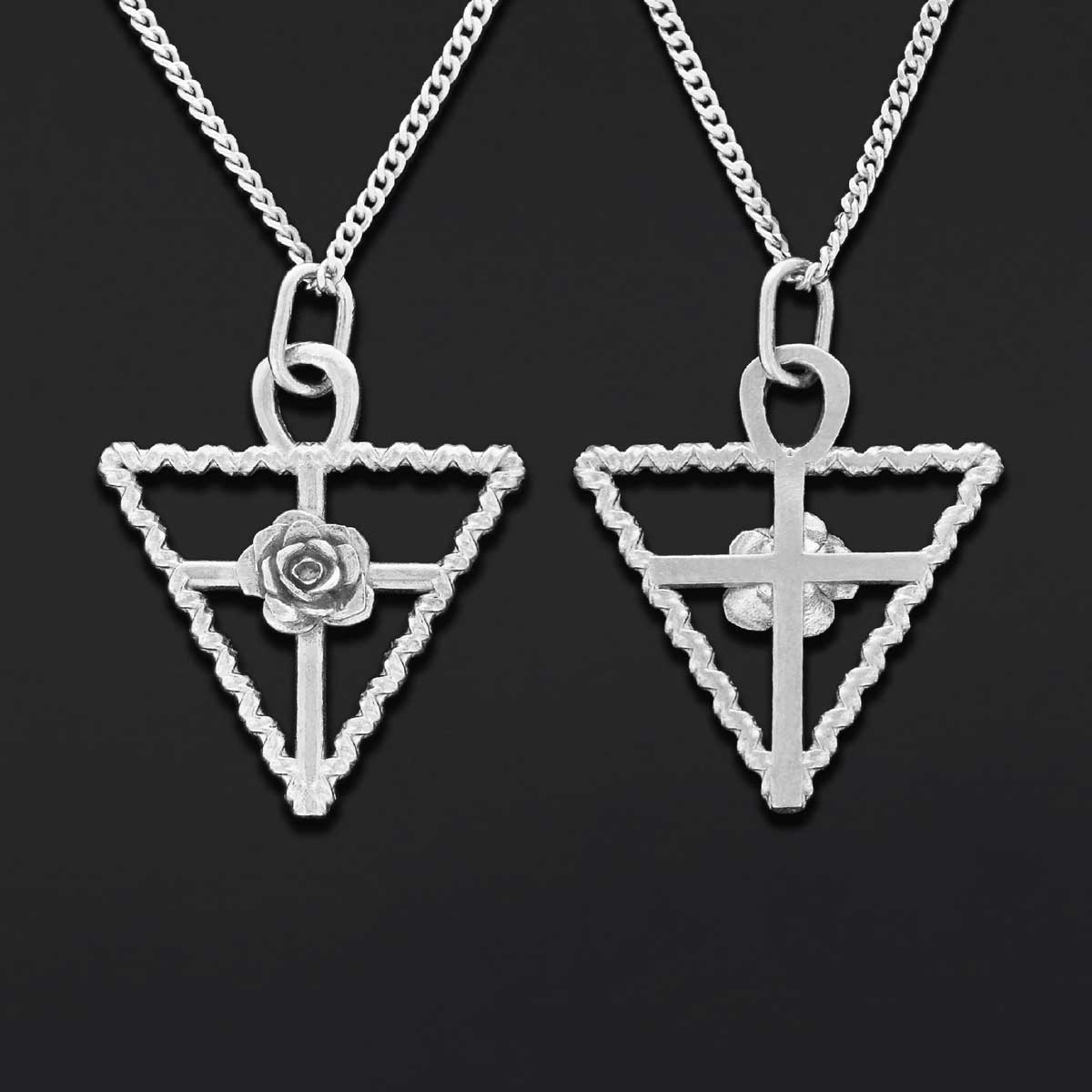 Rosae Crucis Necklace, Rosicrucian Handmade Sterling Silver Necklace