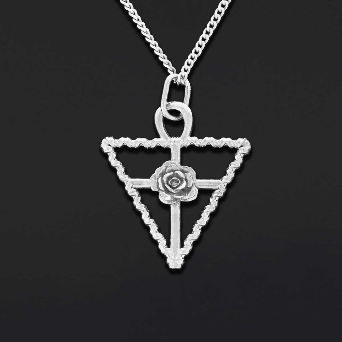 Rosae Crucis Necklace, Rosicrucian Handmade Sterling Silver Necklace