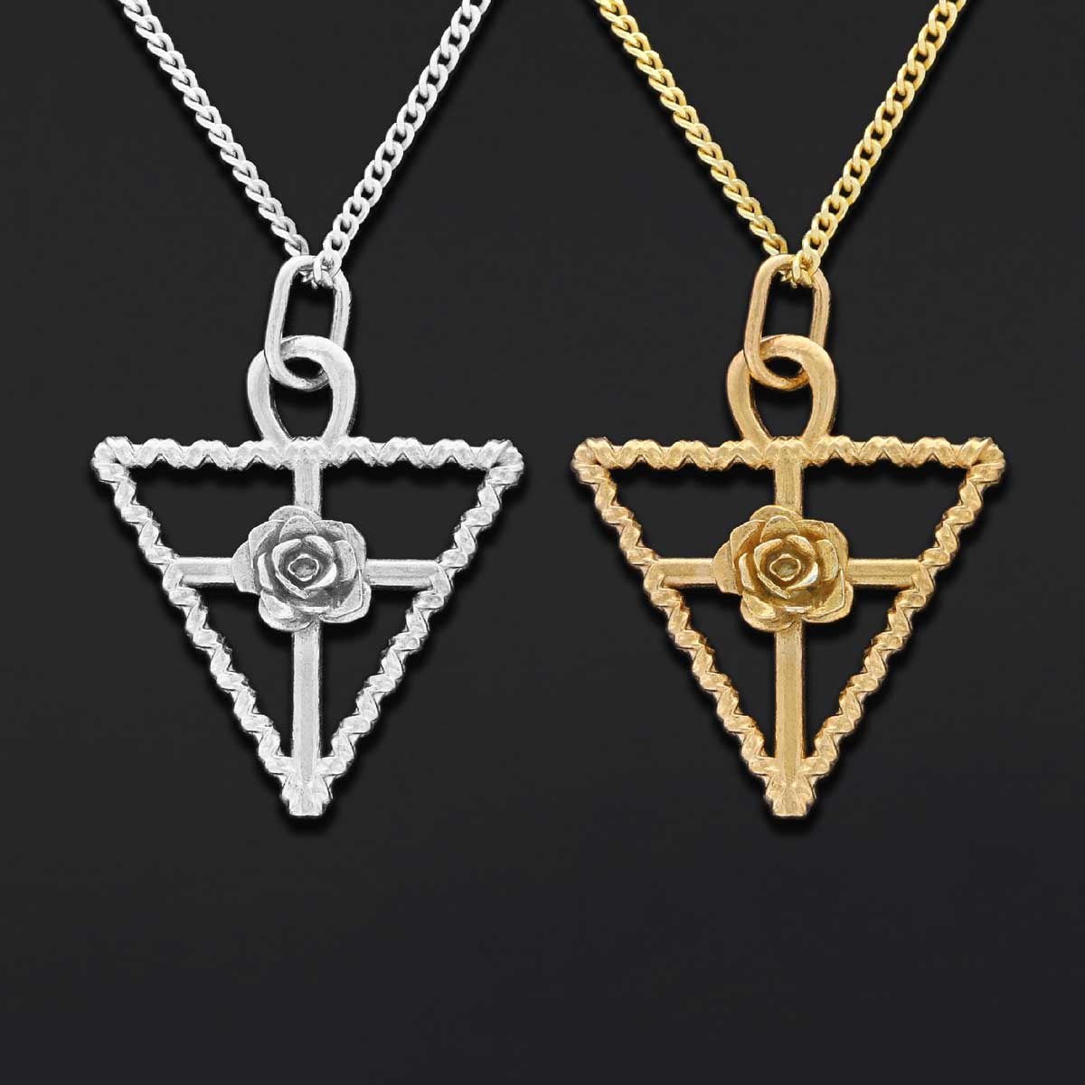 Rosae Crucis Necklace, Rosicrucian Handmade Sterling Silver Necklace