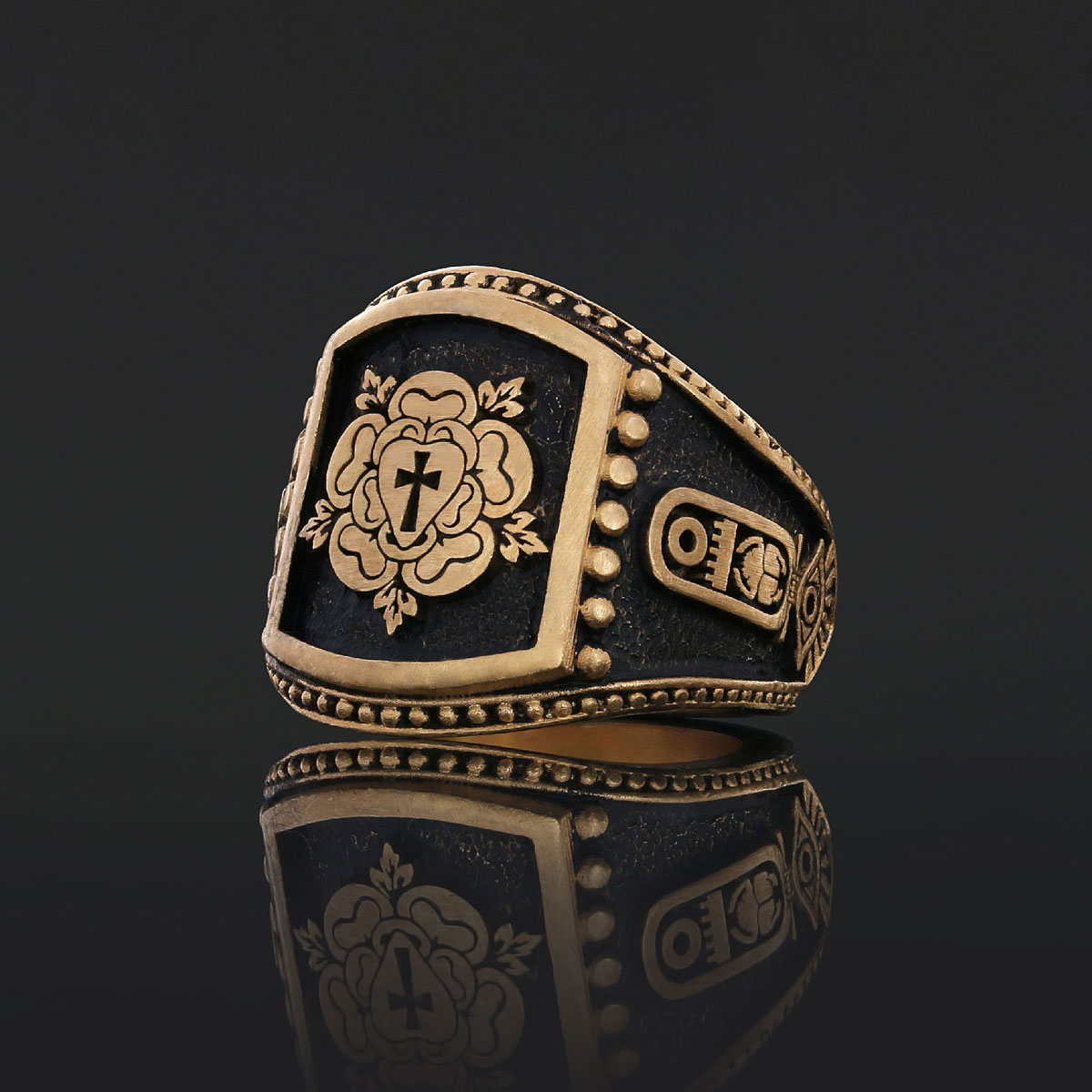Rosae Crucis Ring, A Symbol of Tradition and Honor, Custom Rosae Crucis Ring Rosae Crucis Ring, A Symbol of Tradition and Honor, Custom Rosae Crucis Ring