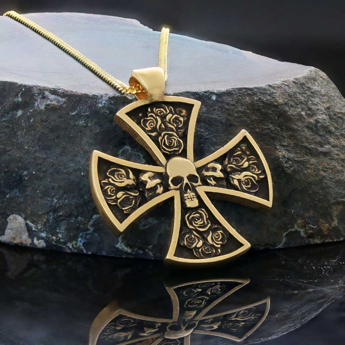 Rosicrucian Spiritual Pendant, Rosae Crucis Locket, Mystical Rosicrucian Symbol Necklace