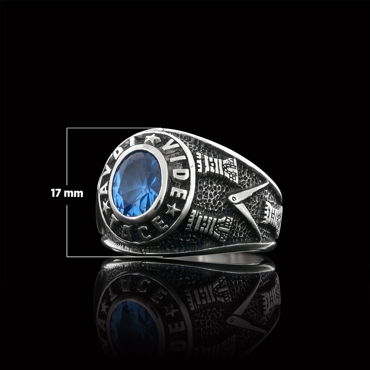 Round Stone Masonic Ring, A Symbol of Strength, Craftsmanship, and Timeless Elegance Mason Ring