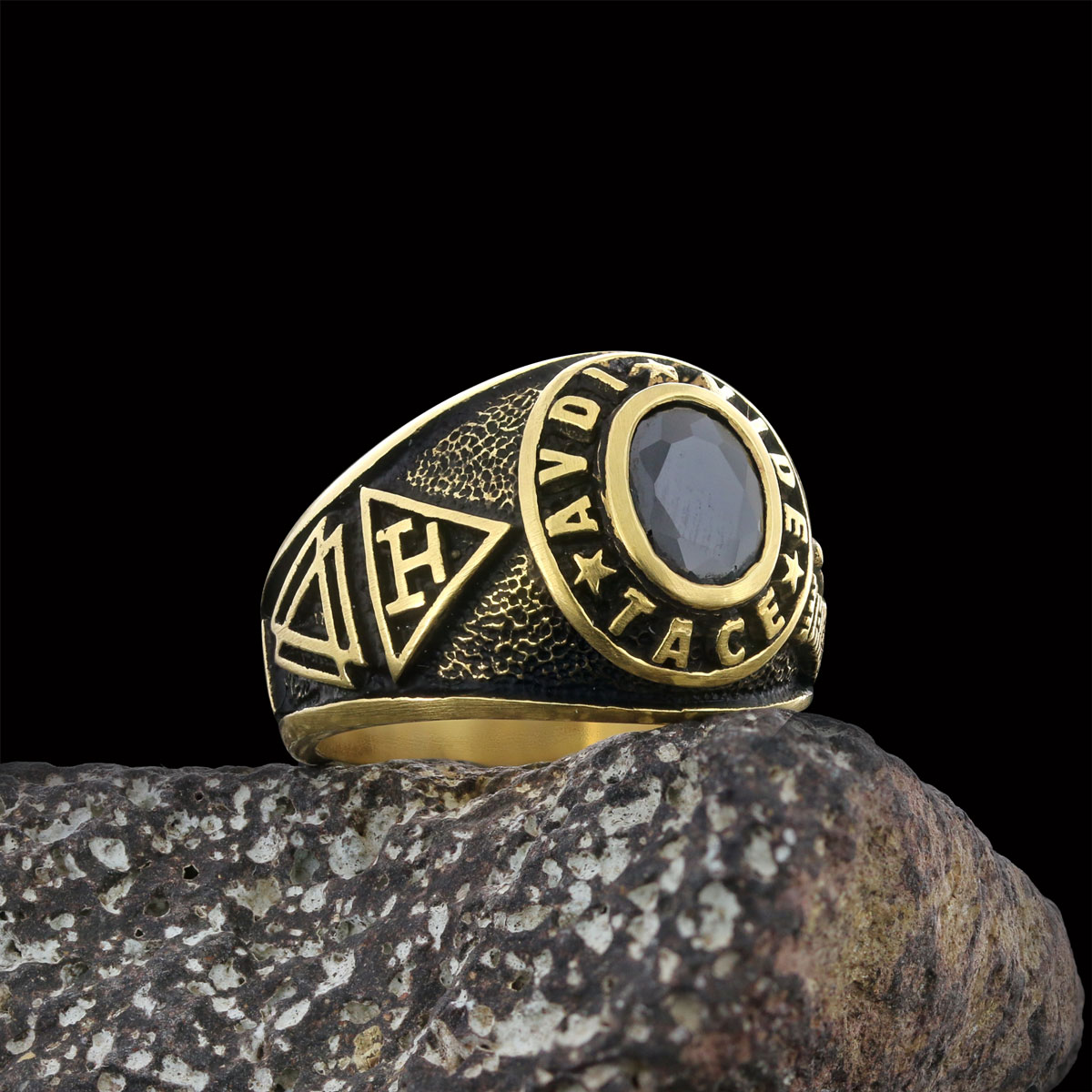 Round Stone Masonic Ring, A Symbol of Strength, Craftsmanship, and Timeless Elegance Mason Ring