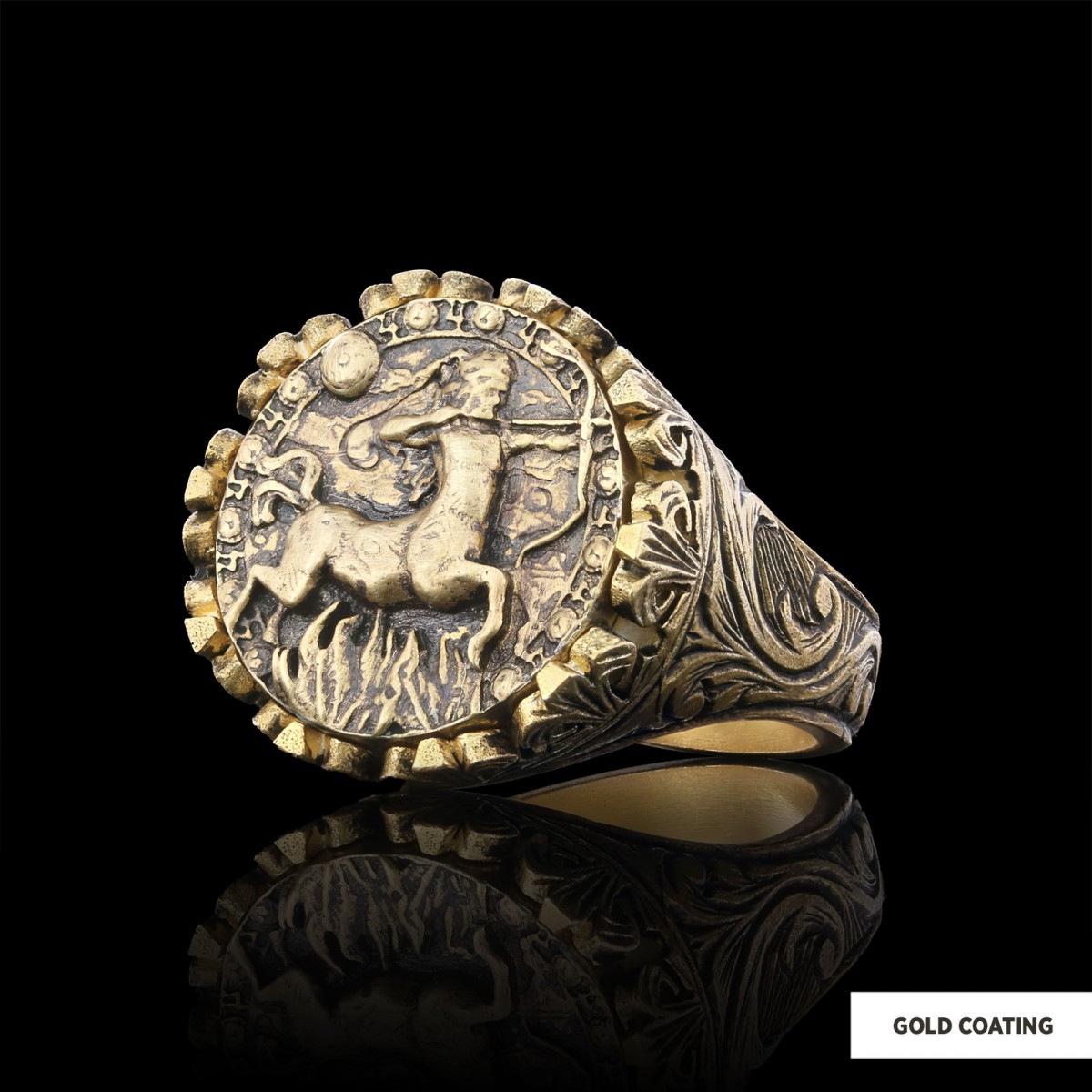Sagittarius Sign Ring, 925 Sterling Silver Sagittarius Sign Ring