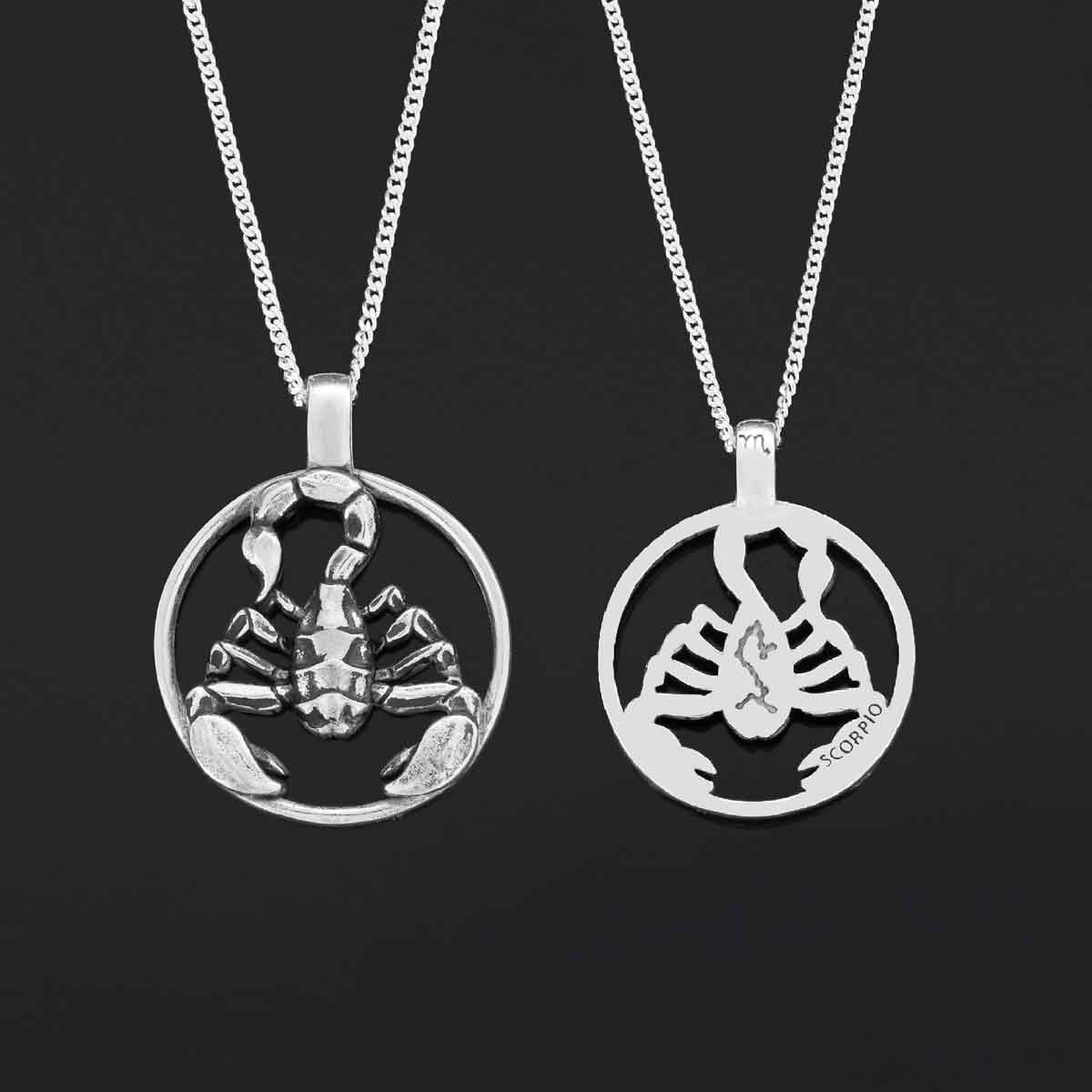 Scorpio Pendant, Sterling Silver Scorpio Necklace, Scorpio Jewelry, Horoscope Scorpio Necklace