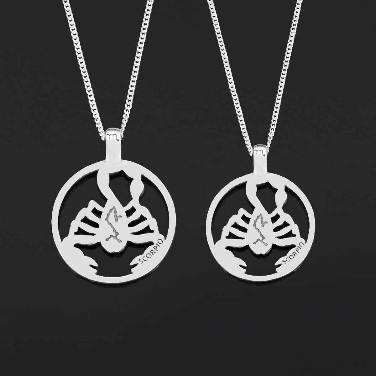 Scorpio Pendant, Sterling Silver Scorpio Necklace, Scorpio Jewelry, Horoscope Scorpio Necklace