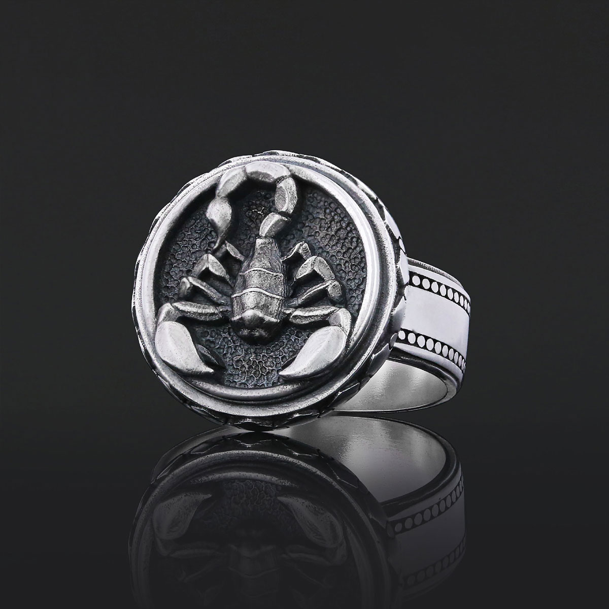 Scorpio Zodiac Silver Ring